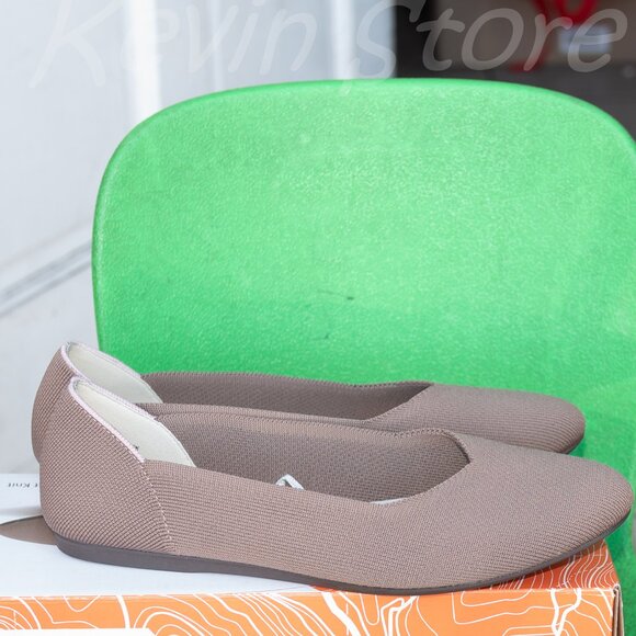 JSport Ladies Flat Knit Slip on Shoe, Taupe, - Picture 3 of 7